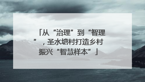 从“治理”到“智理”，圣水塘村打造乡村振兴“智慧样本”