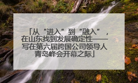 从“进入”到“融入”，在山东找到发展确定性——写在第六届跨国公司领导人青岛峰会开幕之际