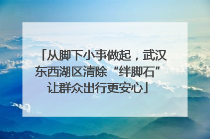 从脚下小事做起，武汉东西湖区清除“绊脚石”让群众出行更安心