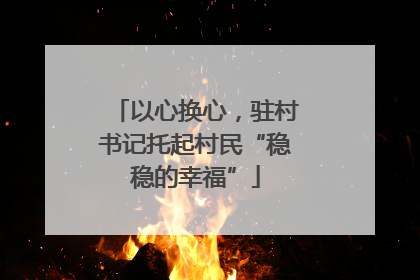以心换心，驻村书记托起村民“稳稳的幸福”