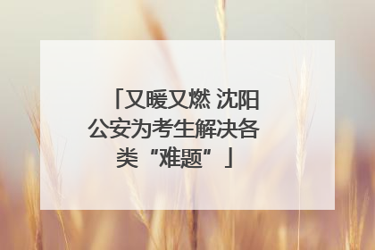 又暖又燃 沈阳公安为考生解决各类“难题”