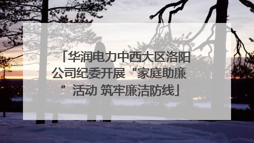 华润电力中西大区洛阳公司纪委开展“家庭助廉”活动 筑牢廉洁防线