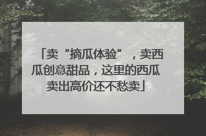 卖“摘瓜体验”，卖西瓜创意甜品，这里的西瓜卖出高价还不愁卖