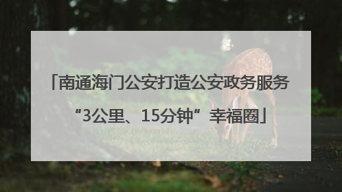南通海门公安打造公安政务服务“3公里、15分钟”幸福圈