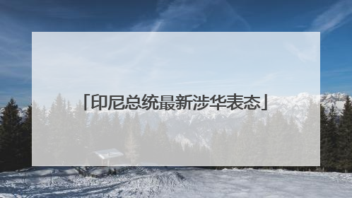 印尼总统最新涉华表态