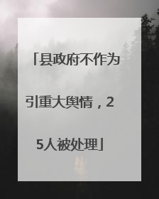 县政府不作为引重大舆情，25人被处理