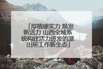 厚植硬实力 焕发新活力 山西全域系统构建活力迸发的派出所工作新生态