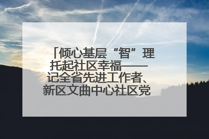 倾心基层“智”理 托起社区幸福——记全省先进工作者、新区文曲中心社区党委书记董世弘