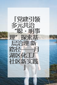 党建引领多元共治 “聪・明事理”探索基层治理 新路径——月湖区化工厂社区新实践