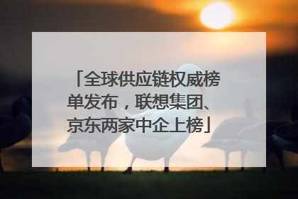 全球供应链权威榜单发布，联想集团、京东两家中企上榜