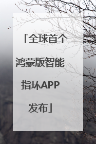 全球首个鸿蒙版智能指环APP发布