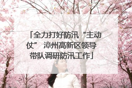 全力打好防汛“主动仗” 漳州高新区领导带队调研防汛工作