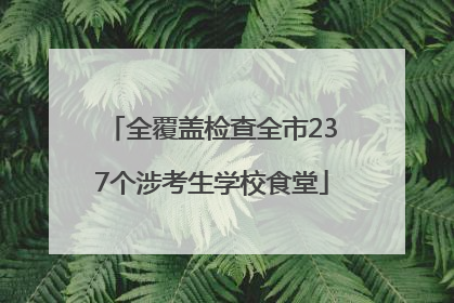 全覆盖检查全市237个涉考生学校食堂