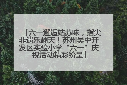 六一邂逅姑苏味，指尖非遗乐翻天！苏州吴中开发区实验小学“六一”庆祝活动精彩纷呈