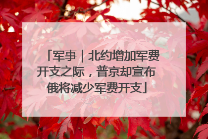 军事｜北约增加军费开支之际，普京却宣布俄将减少军费开支