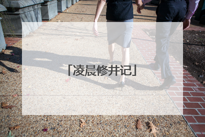 凌晨修井记
