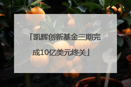 凯辉创新基金三期完成10亿美元终关