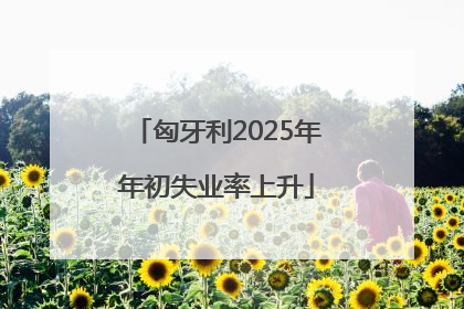 匈牙利2025年年初失业率上升