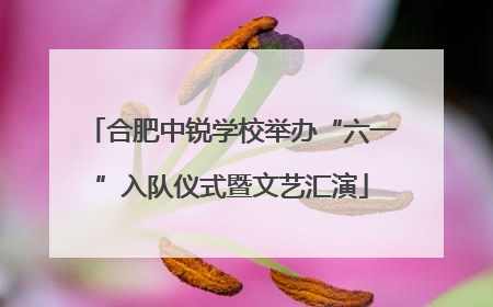 合肥中锐学校举办“六一”入队仪式暨文艺汇演