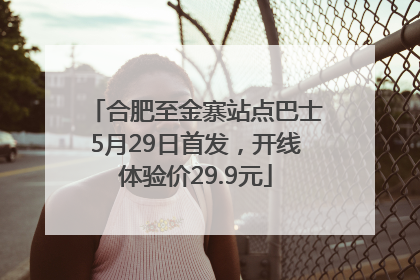 合肥至金寨站点巴士5月29日首发，开线体验价29.9元