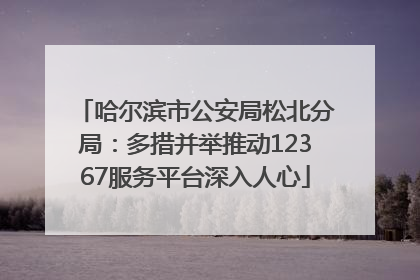 哈尔滨市公安局松北分局：多措并举推动12367服务平台深入人心