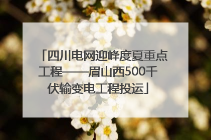 四川电网迎峰度夏重点工程——眉山西500千伏输变电工程投运