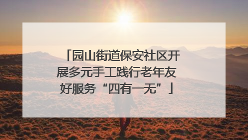 园山街道保安社区开展多元手工践行老年友好服务“四有一无”
