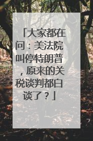 大家都在问：美法院叫停特朗普，原来的关税谈判都白谈了？