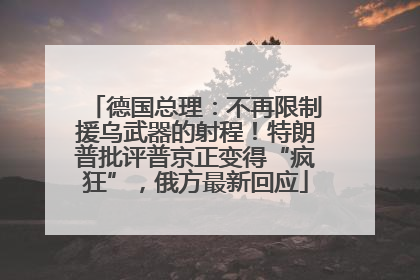 德国总理：不再限制援乌武器的射程！特朗普批评普京正变得“疯狂”，俄方最新回应