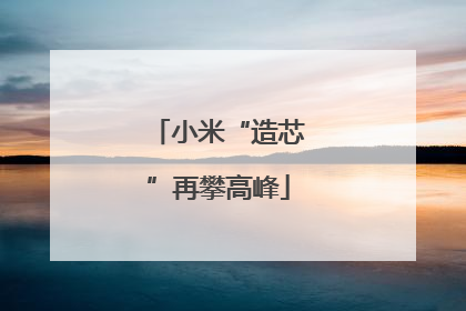 小米“造芯”再攀高峰