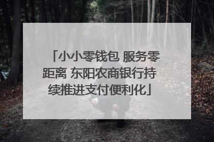 小小零钱包 服务零距离 东阳农商银行持续推进支付便利化