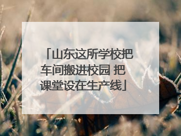 山东这所学校把车间搬进校园 把课堂设在生产线
