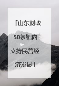 山东财政50条靶向支持民营经济发展