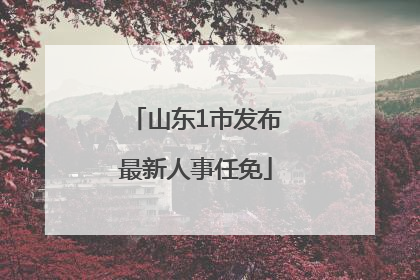 山东1市发布最新人事任免