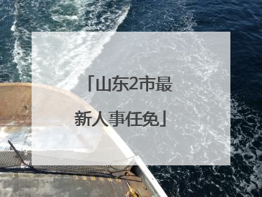 山东2市最新人事任免