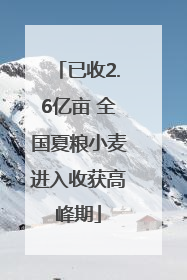 已收2.6亿亩 全国夏粮小麦进入收获高峰期