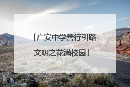 广安中学善行引路 文明之花满校园