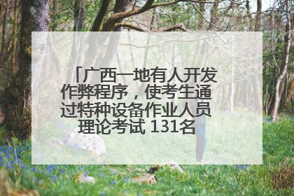 广西一地有人开发作弊程序，使考生通过特种设备作业人员理论考试 131名考生证书被撤销