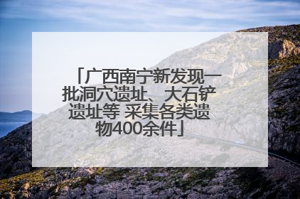 广西南宁新发现一批洞穴遗址、大石铲遗址等 采集各类遗物400余件