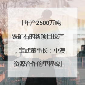 年产2500万吨铁矿石的新项目投产，宝武董事长：中澳资源合作的里程碑