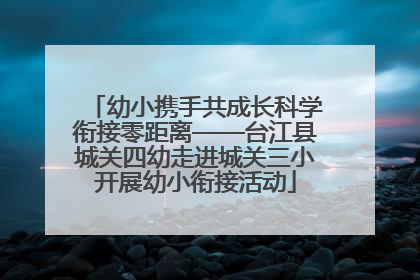 幼小携手共成长科学衔接零距离——台江县城关四幼走进城关三小开展幼小衔接活动