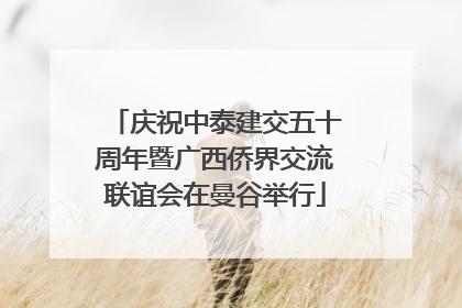 庆祝中泰建交五十周年暨广西侨界交流联谊会在曼谷举行