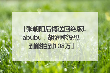 张朝阳后悔送回绝版Labubu，胡润称没想到能拍到108万
