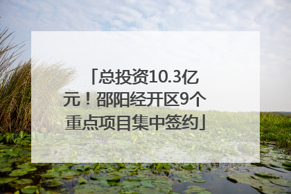 总投资10.3亿元！邵阳经开区9个重点项目集中签约