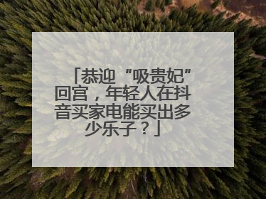 恭迎“吸贵妃”回宫，年轻人在抖音买家电能买出多少乐子？