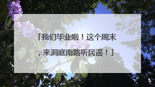 我们毕业啦！这个周末，来洞庭南路听民谣！