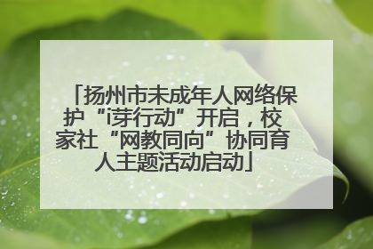 扬州市未成年人网络保护“i芽行动”开启，校家社“网教同向”协同育人主题活动启动