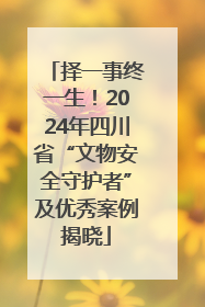 择一事终一生！2024年四川省“文物安全守护者”及优秀案例揭晓