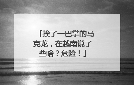 挨了一巴掌的马克龙，在越南说了些啥？危险！