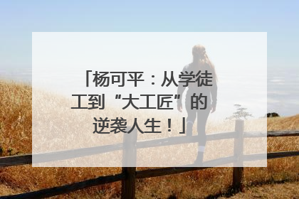 杨可平：从学徒工到“大工匠”的逆袭人生！